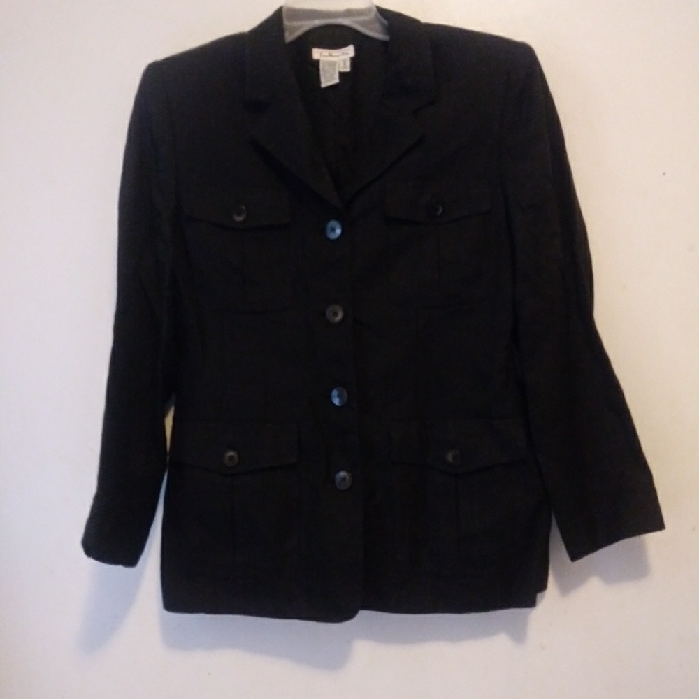 Talbots Blazer Jacket Linen Blend sz 8
